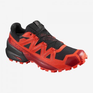 Black Salomon Spikecross 5 Gore-Tex Men's Trail Running Shoes | NTOJ-64801
