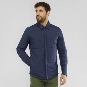 Navy Salomon Snowshelter Insulated Shirt M Men's Jacket | SJZG-31407