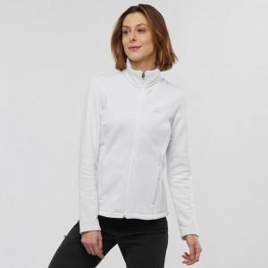 White Salomon Radiant Full Zip Midlayer W Women's Ski Jackets | ONLT-97623